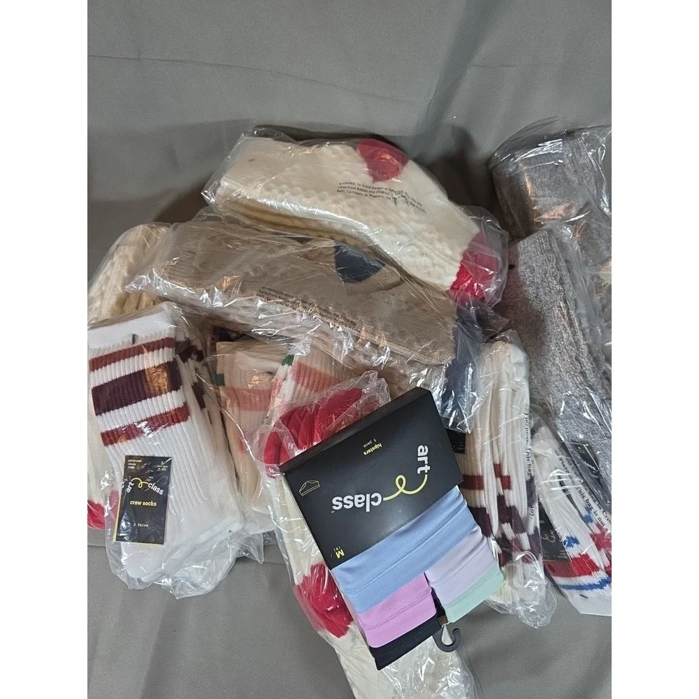 Art Class Socks Lot of 29 Mixed 1 Pack Of Underwear Included. 30 Units Total